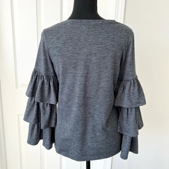 Banana Republic Tiered Ruffle Long Sleeves Stretch  Blouse - Picture 3 of 14